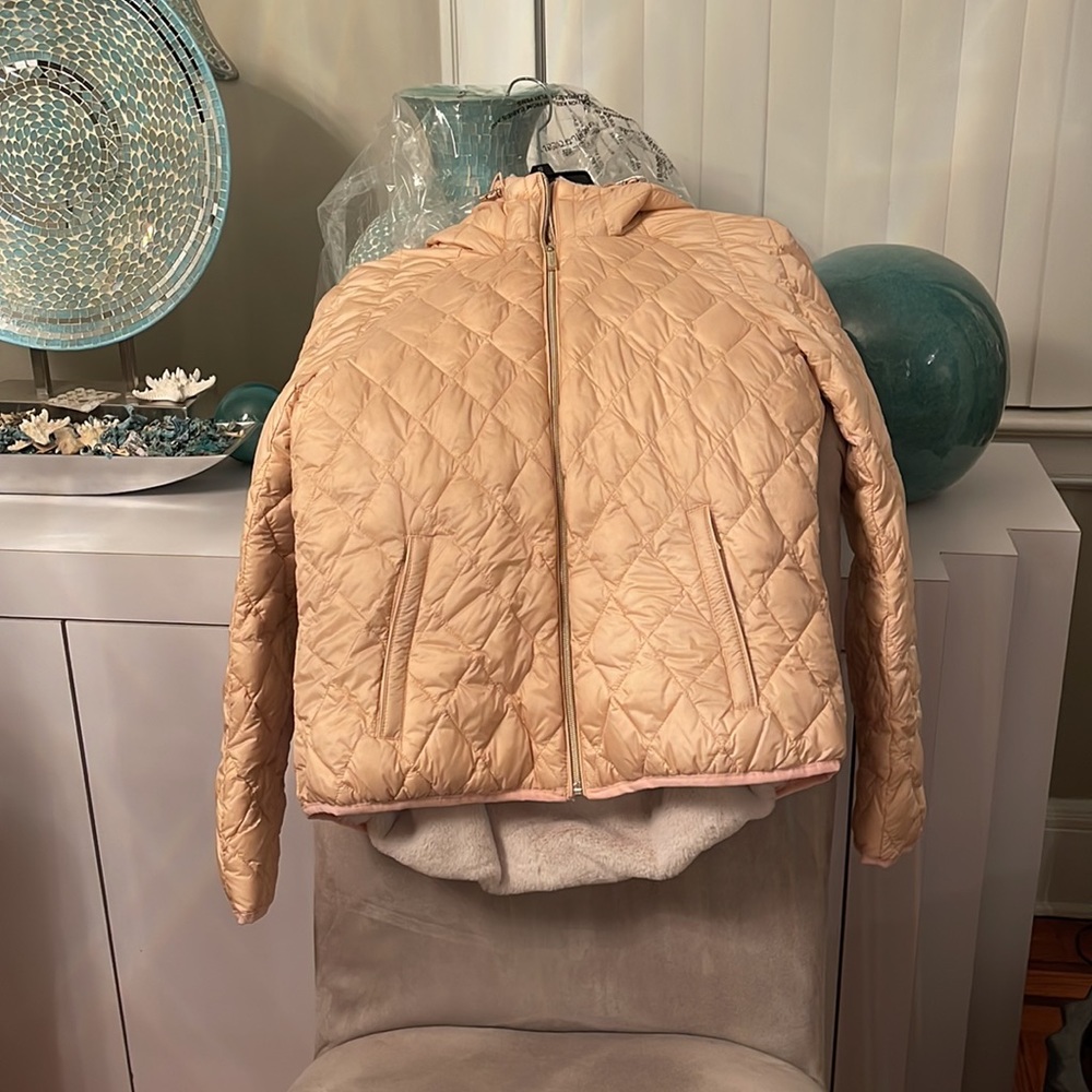 💯 Authentic Michael Kors Faux Shearling Lined Quilted Nylon Puffer Jacket Women